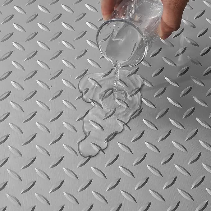 VEVOR Garage Floor Mat, 19 x 4.9 FT PVC Garage Flooring Roll, Non-Slip Diamond