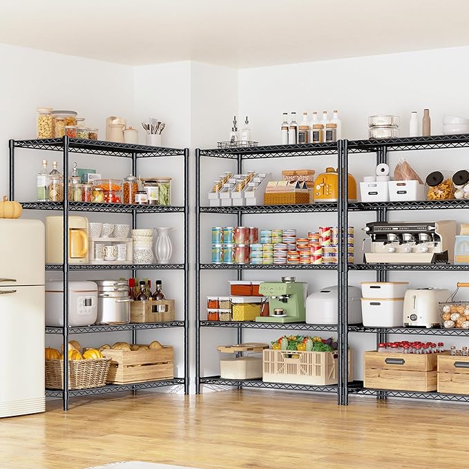 5 Tier Storage Shelves 71"H Wire Shelving Adjustable Metal Shelving, 100...
