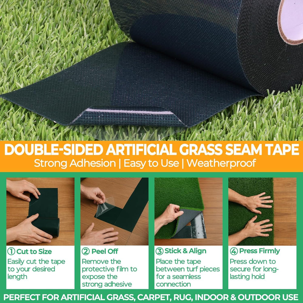 4" x 33ft Double-Sided Turf Tape 500g Adhesive for Hard Surfaces