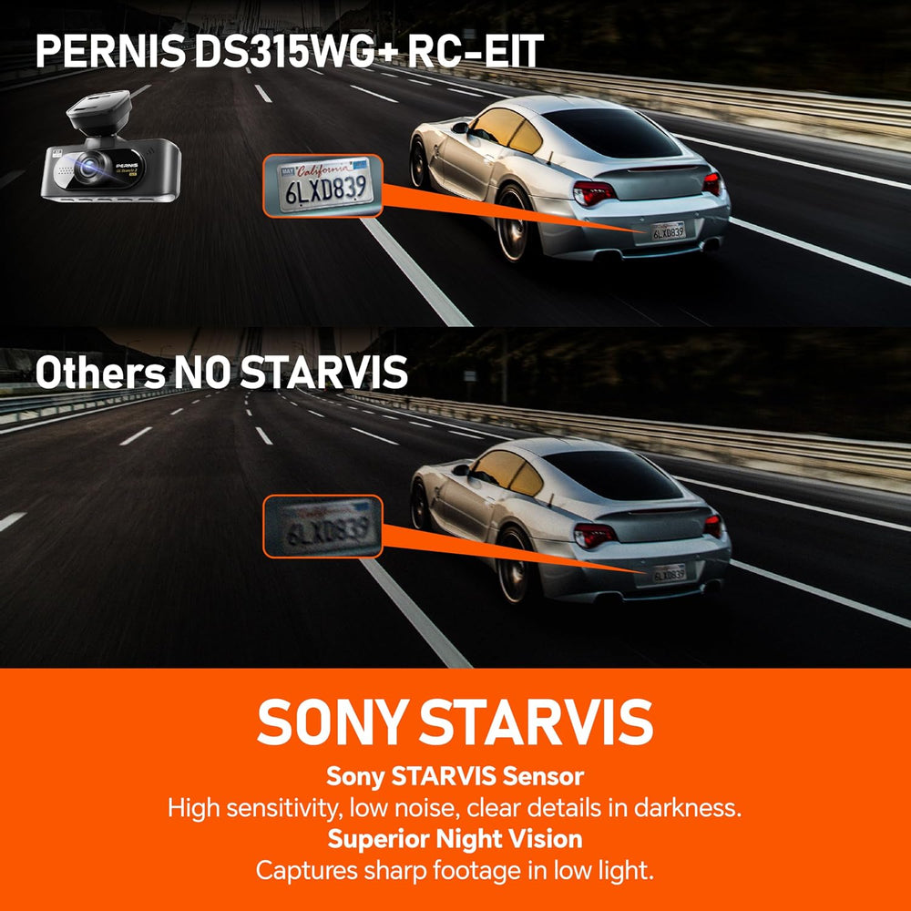 4K Dash Cam Front and Rear, STARVIS 2 Sensor, Free Card Included