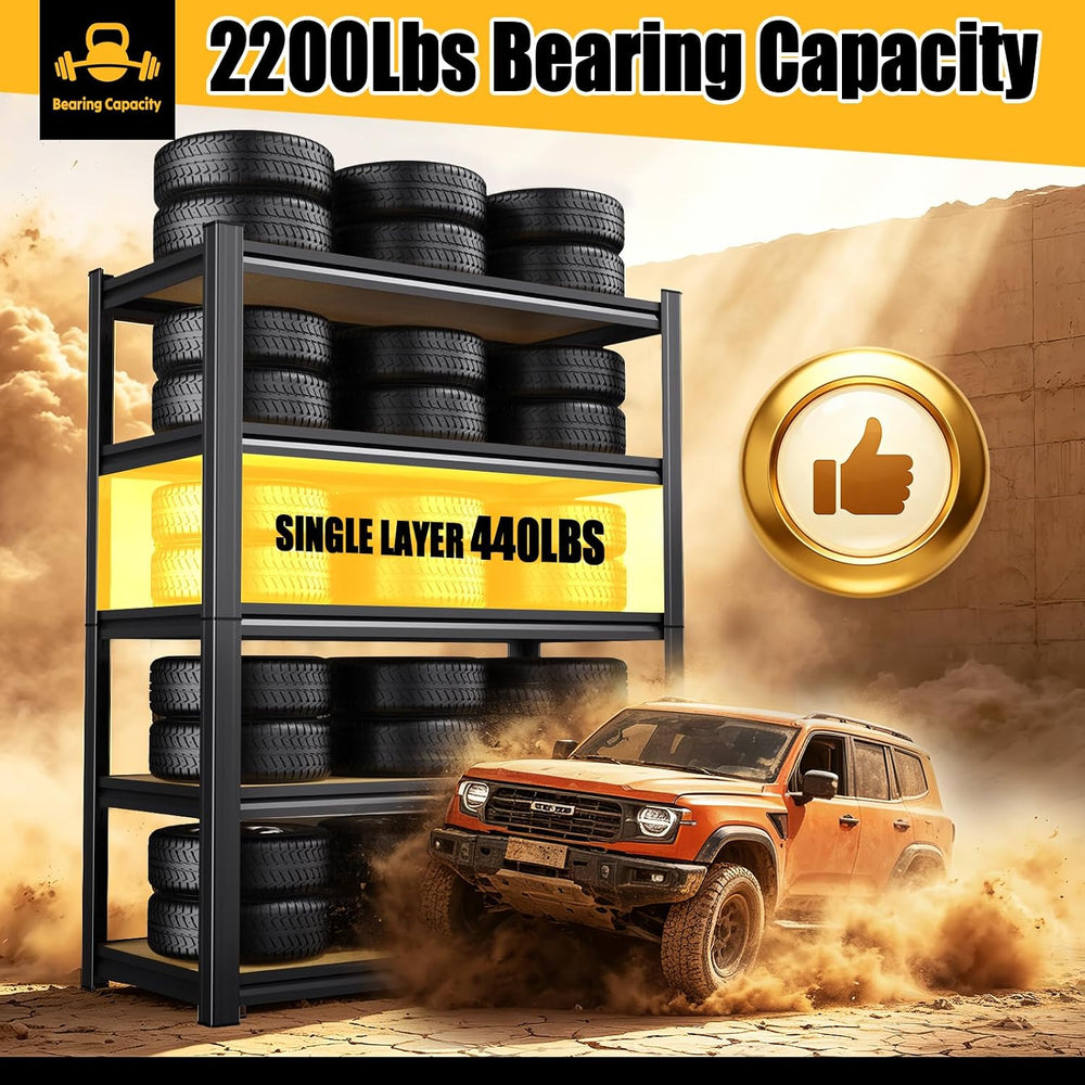 45.6" W Garage Shelving, 2200LBS Heavy Duty Storage Shelves