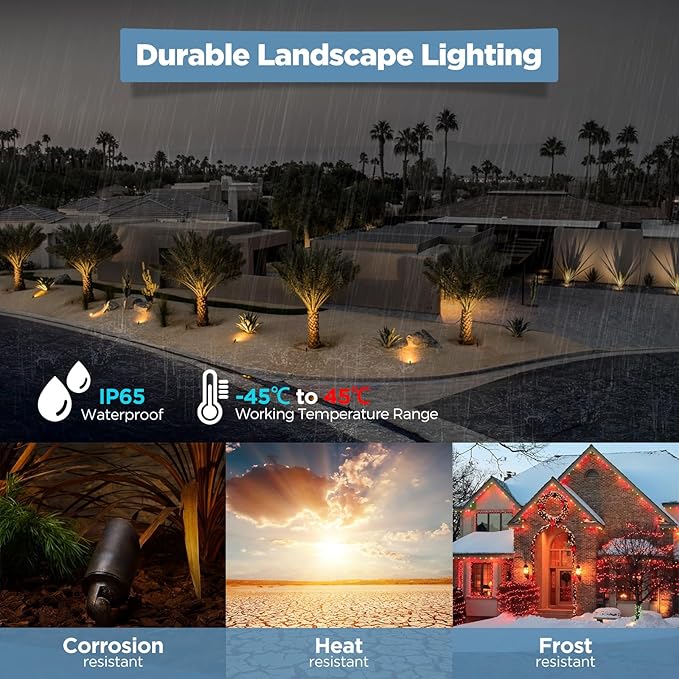 Gardencoin Solid Brass Outdoor Landscape Spotlight, 12V Low Voltage LED Spot