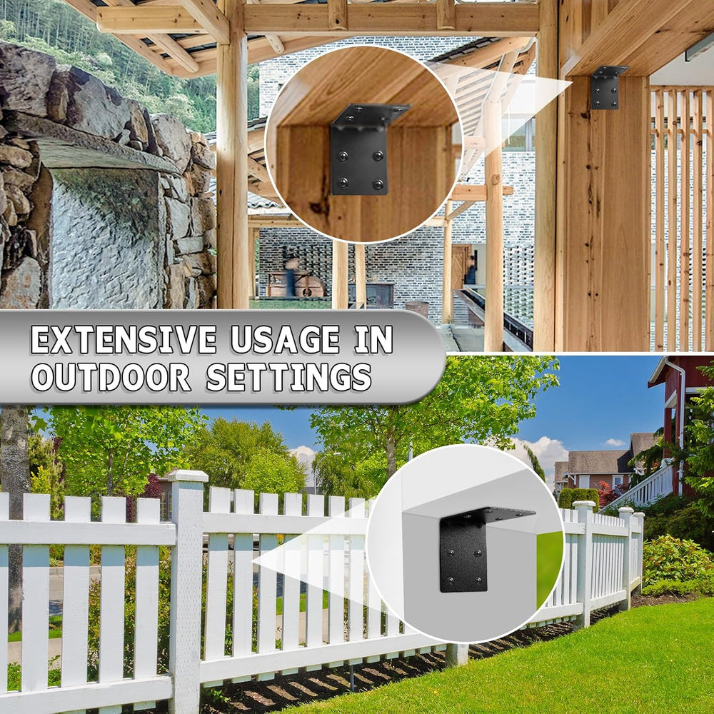4 PCS Heavy Duty Steel Corner Brackets, 5"x5"x4" 90 Degree L R...