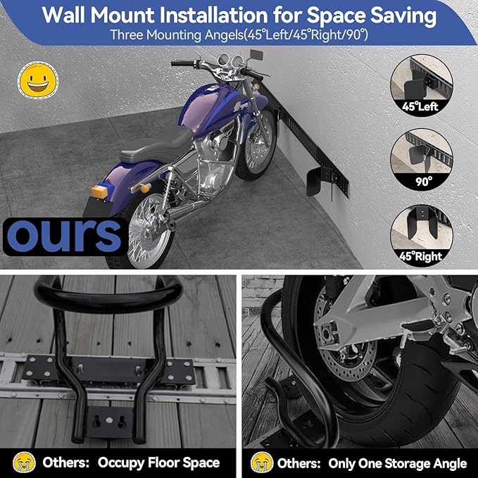 Motorcycle E-Track Wheel Chock, E Track Dirt Bike Wheel Chock fits tire 2&quo...