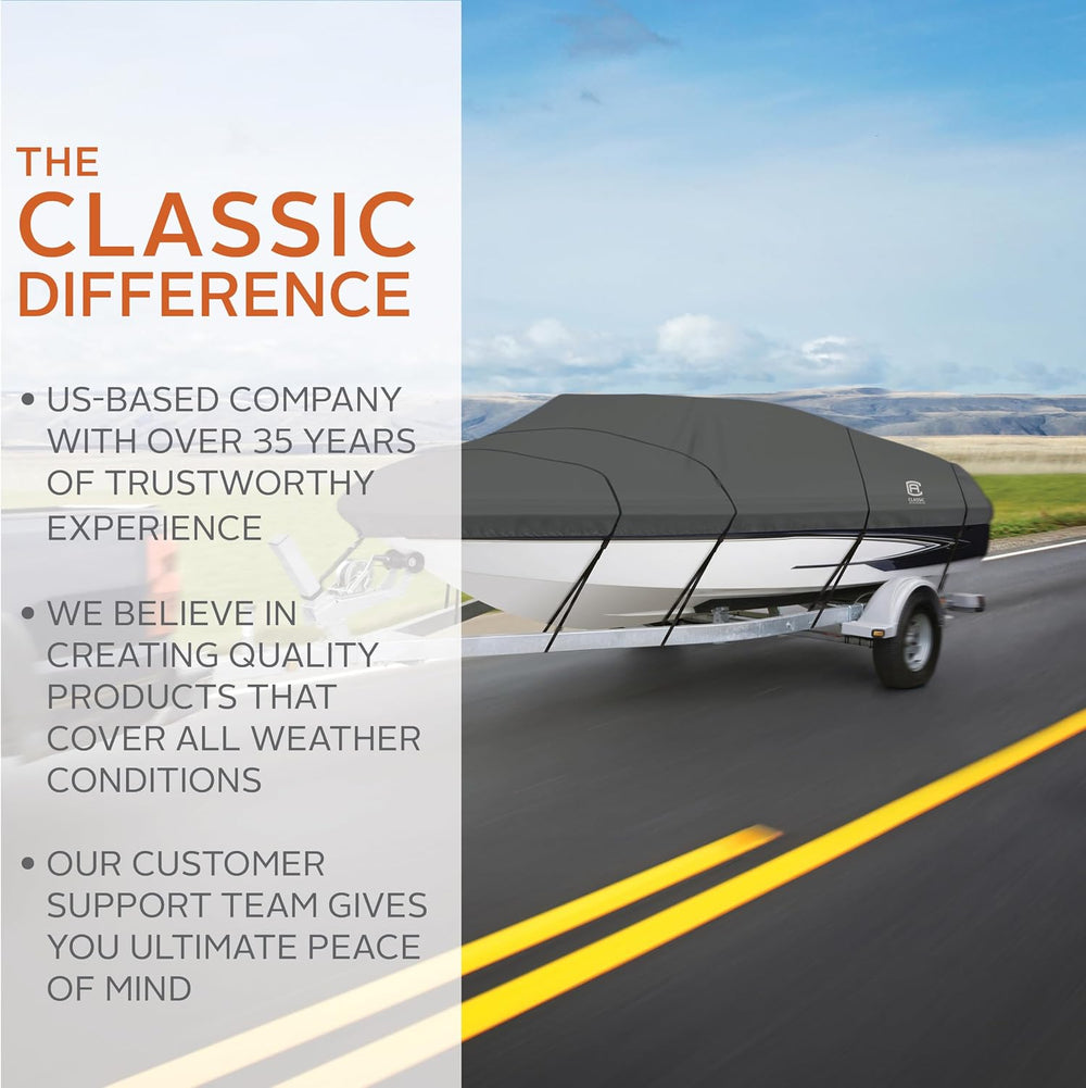 Classic Accessories StormPro Heavy-Duty Boat Cover, Fits Boats 12 ft - 14 ft ...