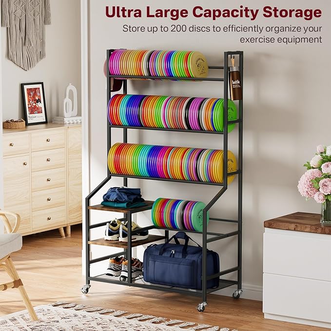 Portin 5 Tier Disc Golf Storage Rack, Disc Station Organizer