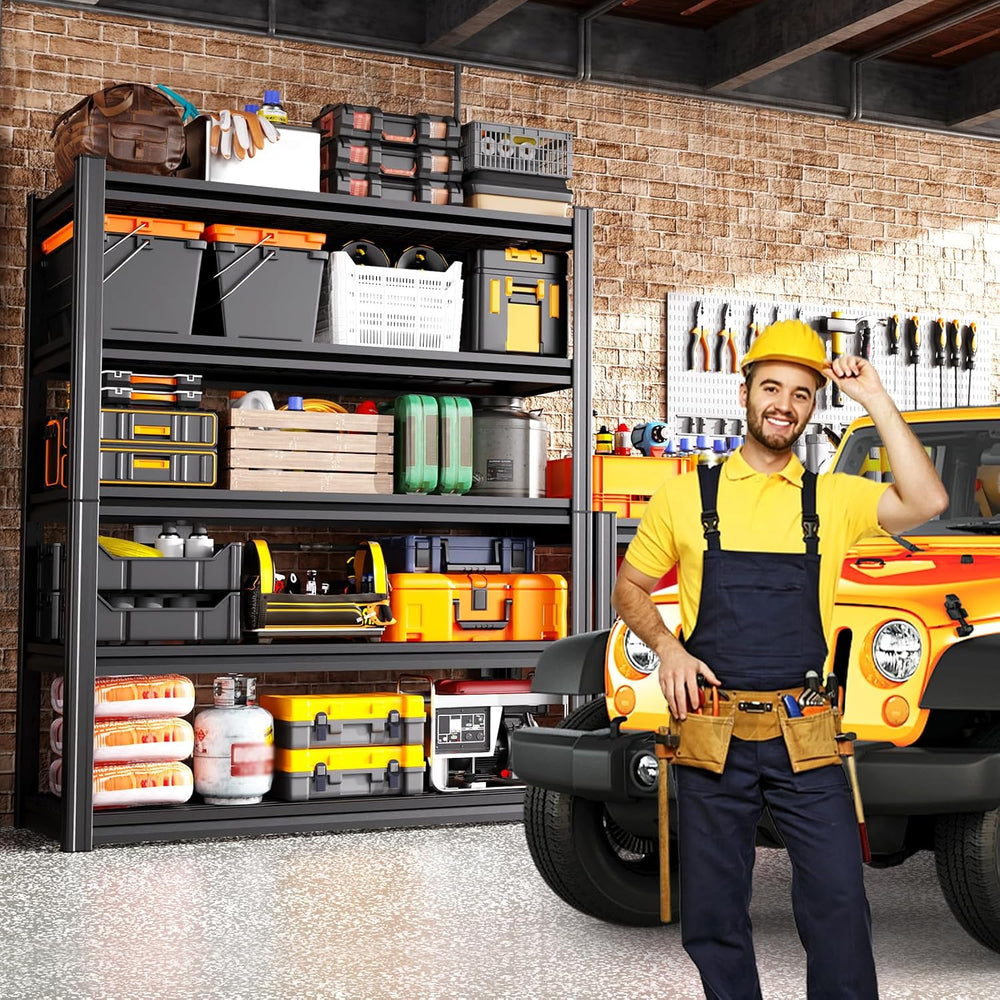 Heavy Duty Garage Shelving, 5-Tier Adjustable Metal Wire Shelving Unit for To...