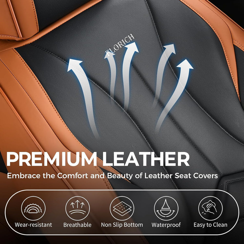 Seat Cover, Car Seat Covers Full Set, Waterproof Leather Car Seat Protector 5...