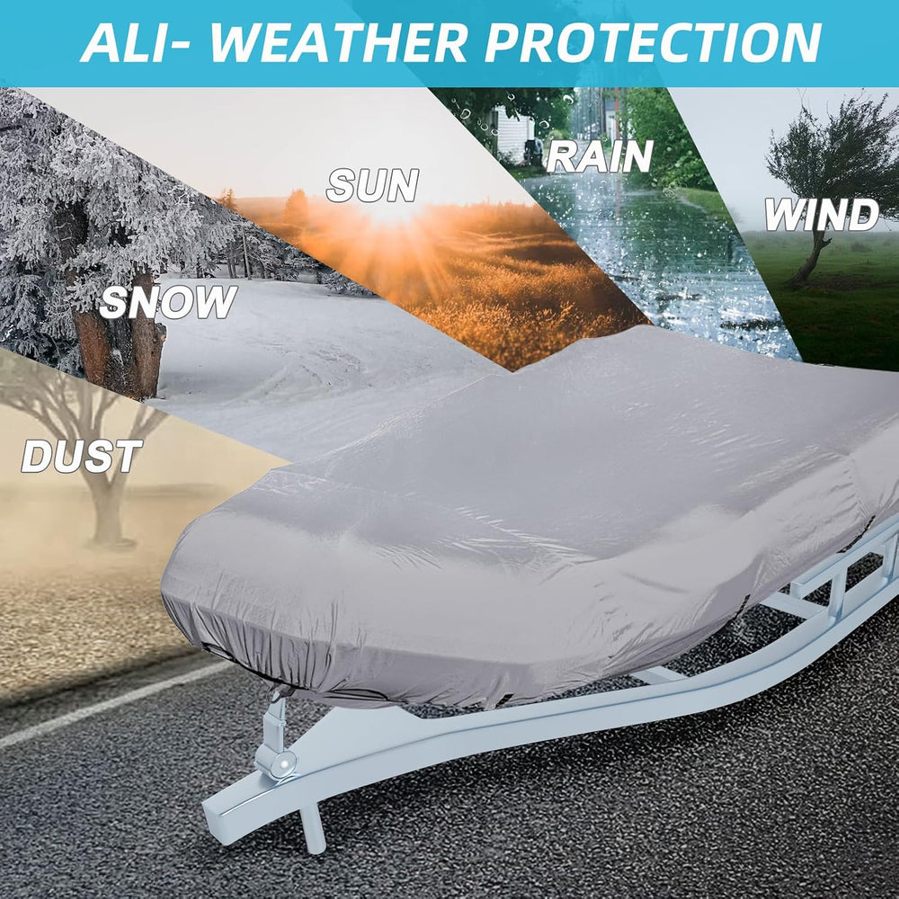 600D Marine Grade Fade and Tear Resistant Dinghy Cover, Gray 9.5'-10.5...