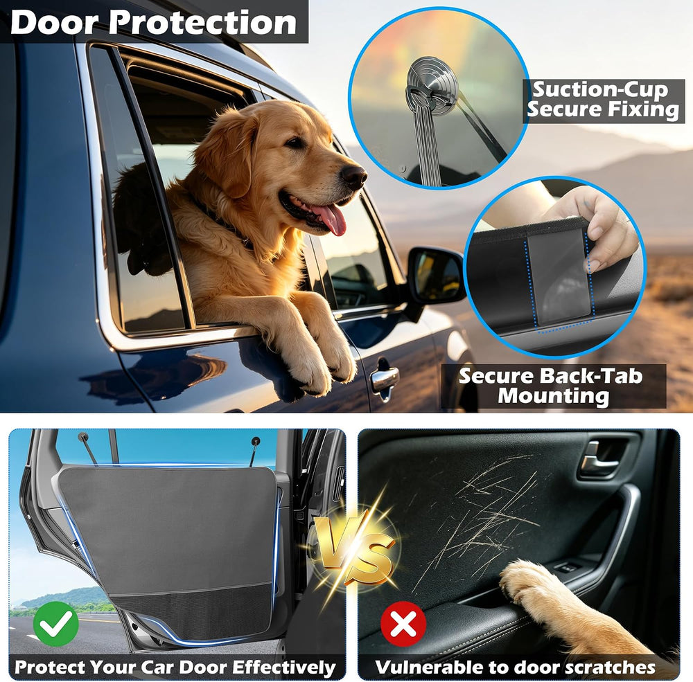 Scratchproof Pet Bench Seat Covers and Door Cover for Cars, SUVs