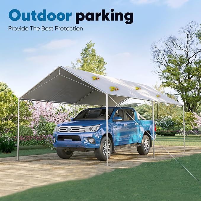 Quictent 10x20 ft Heavy Duty Car Canopy Galvanized Frame Carport Outdoor Party