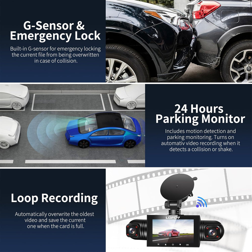 4 Channel Dash Cam 360° View 5G WiFi & APP Control, LOFOV 2K Front and Re...