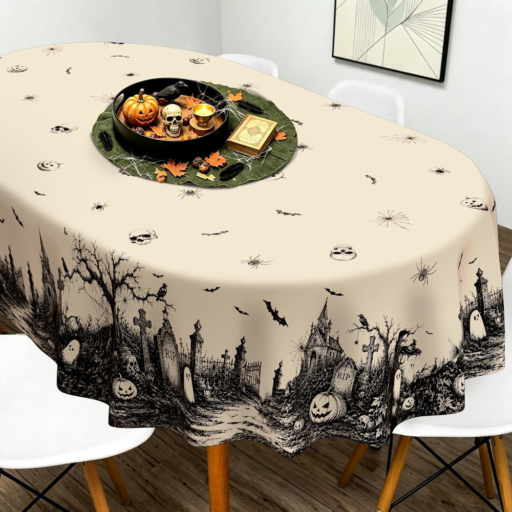 Halloween Tablecloth Pumpkin/Ghost Table Cloth, Fall Halloween Decorations