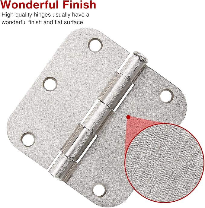 100 Pack Interior Door Hinges Brushed Nickel 3.5 inch x 3 1/2" 5/8"...