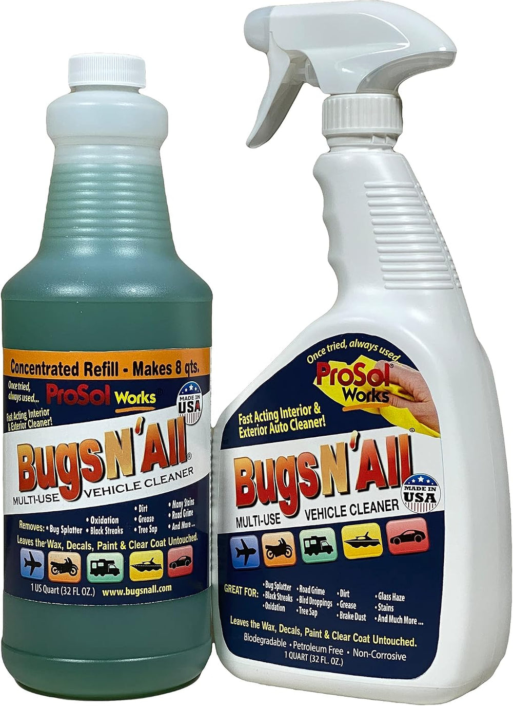 Bugs N' All Multi Surface Cleaner Spray Concentrate 32 oz. w/Empty Cleani...