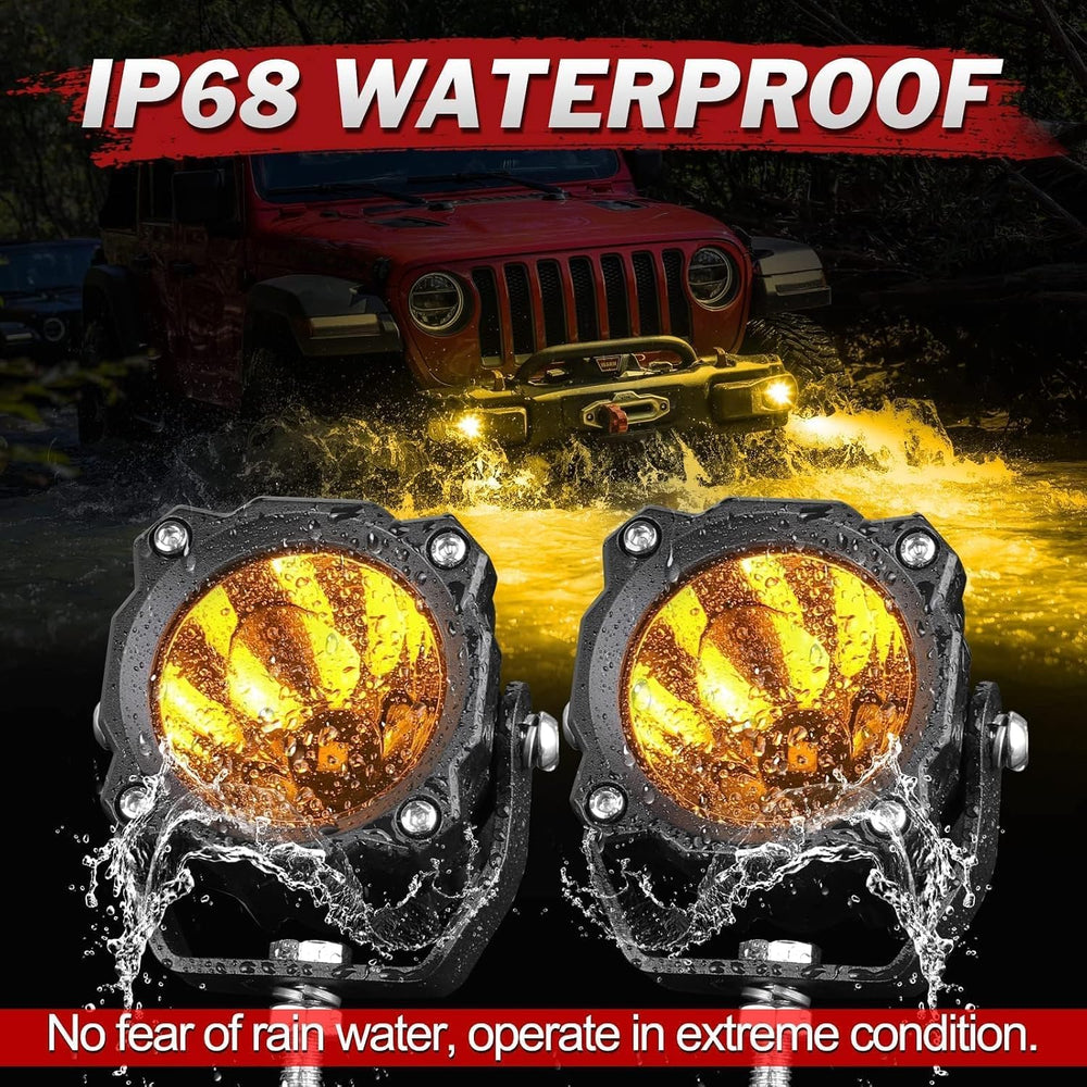 Amber LED Pods Round LED Fog Light Pods 50W 2PCS Spot LED Off Road Lights
