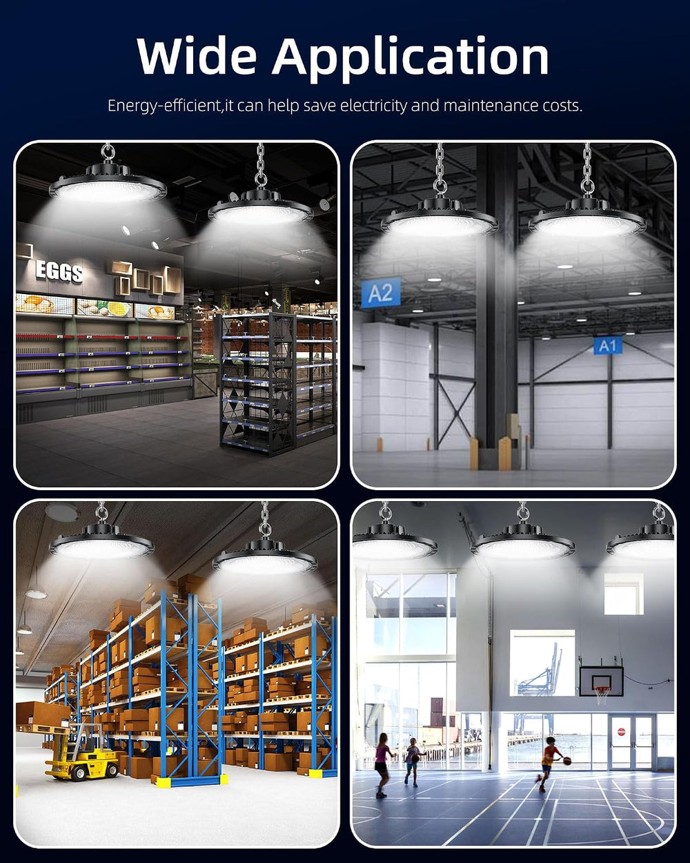 THELUX 200W10PACK UFO LED High Bay Light 200W 5000K 30000LM Plug and Play