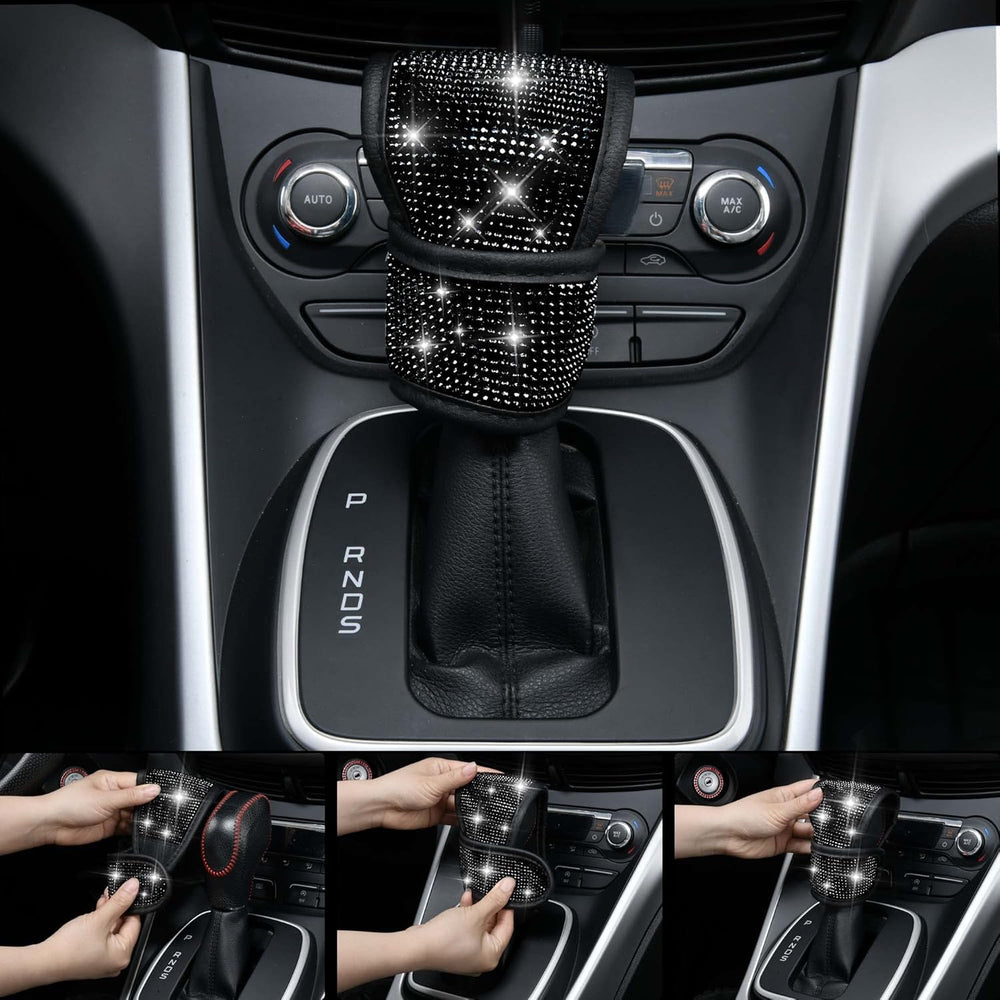 CAR PASS 23 PCS Bling Diamond Car Accessories Set for Women, Leather Seat Cov...