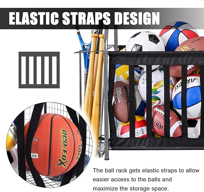 Mythinglogic Garage Sports Equipment Storage, 2 Golf Bag Storage Stand and