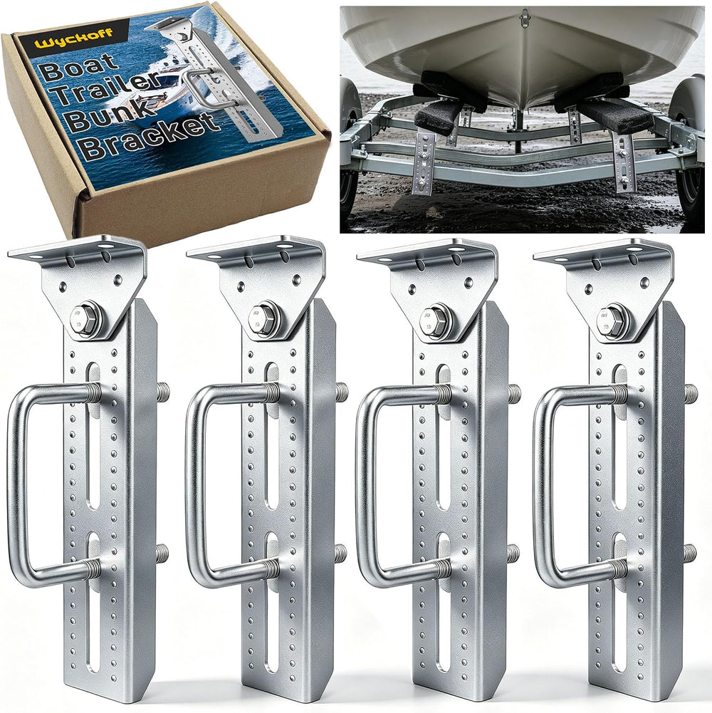 Wyckoff 12" Boat Trailer Bunk Brackets 4-Pack,Heavy Duty Galvanized Swivel
