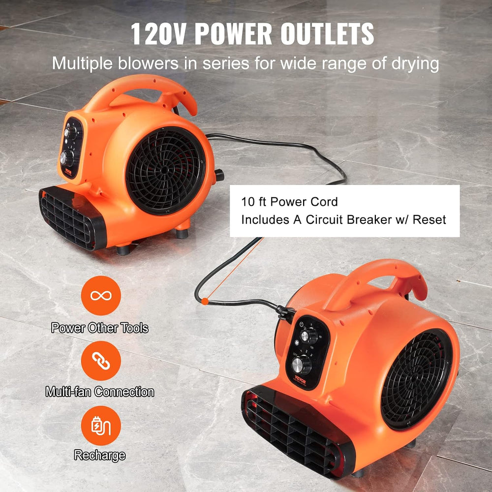 VEVOR Air Mover, 1/4 HP 1000 CFM Carpet Dryer for Cooling and Ventilating