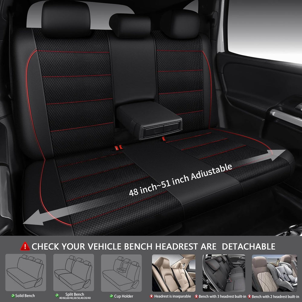 CAR PASS Mesh Leather Car Seat Covers Full Set,Breathable Mesh Faux Leather S...