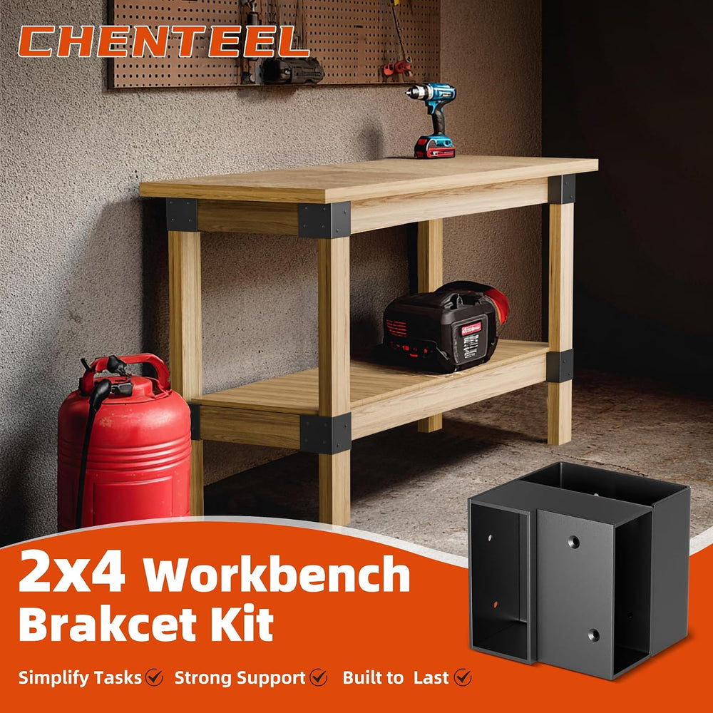 Workbench Bracket Kits - Workbench and Shelving Hardware Kit - Heavy Duty Ste...
