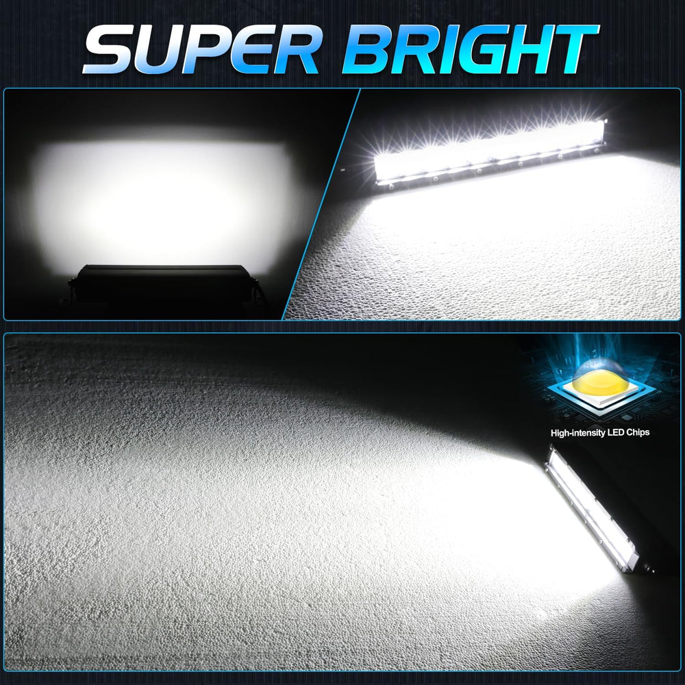 10 Inch Light Bar, Niwaker 50W Single Row LED Light Bar Spot Flood Combo Driv...
