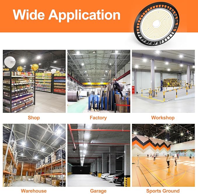 9Pack LED High Bay Lights, 240W UFO High Bay LED Shop Lights, 36000LM