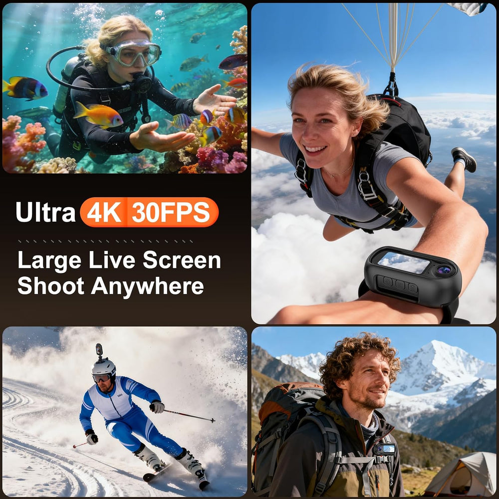 4K Mini Body Camera with EIS 6-Axis Stabilization,POV Action Camera