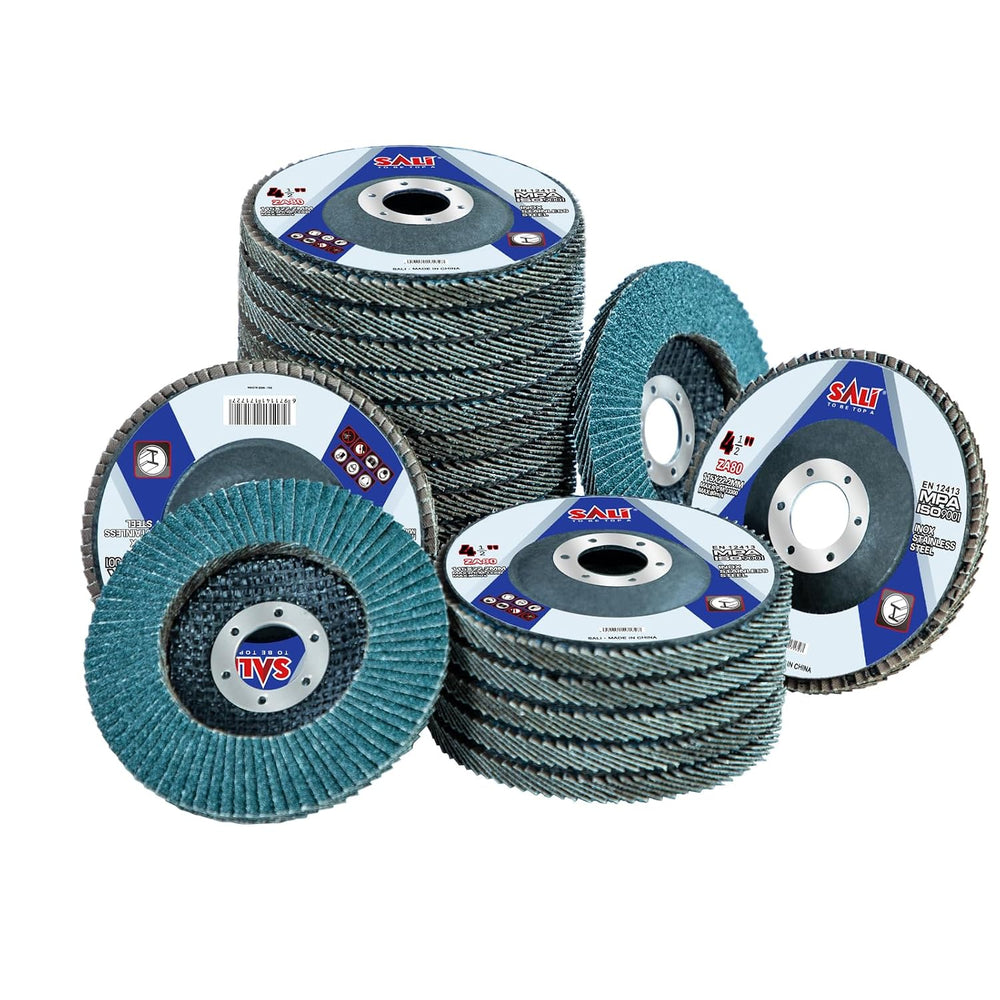 Sali 24 Pack Zirconia Flap Disc 80 Grit 4.5" x 7/8-Inch Sanding Disc Bev...