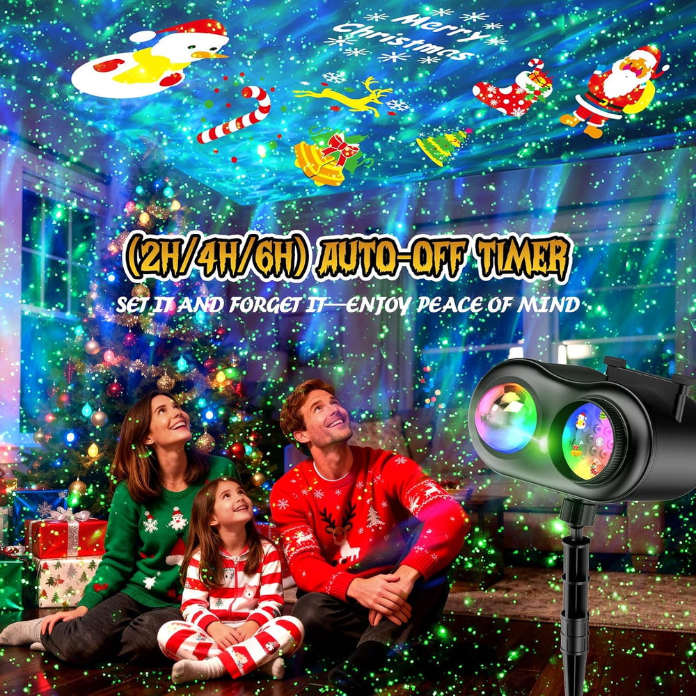Halloween Christmas Projector Lights Outdoor with Ocean Wave & Firefly Li...