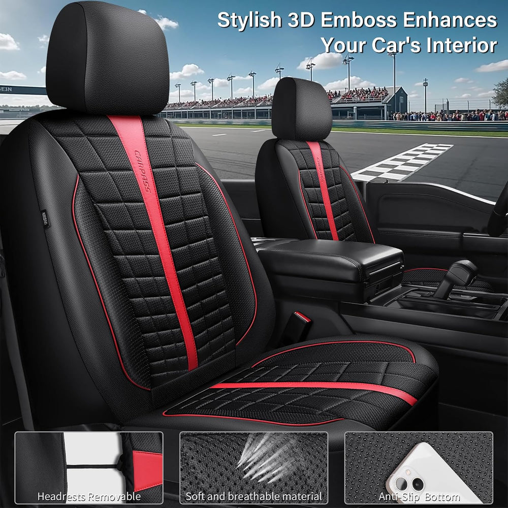 CAR PASS Leather Air Mesh Seat Covers for Cars, 3D Foam Leather Car Seat Cove...
