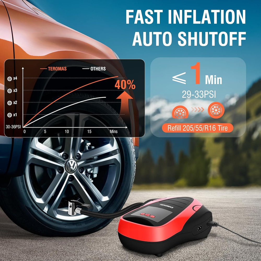 Tire Inflator Portable Air Compressor, Air Pump DC/AC for Car Tires 12V DC an...