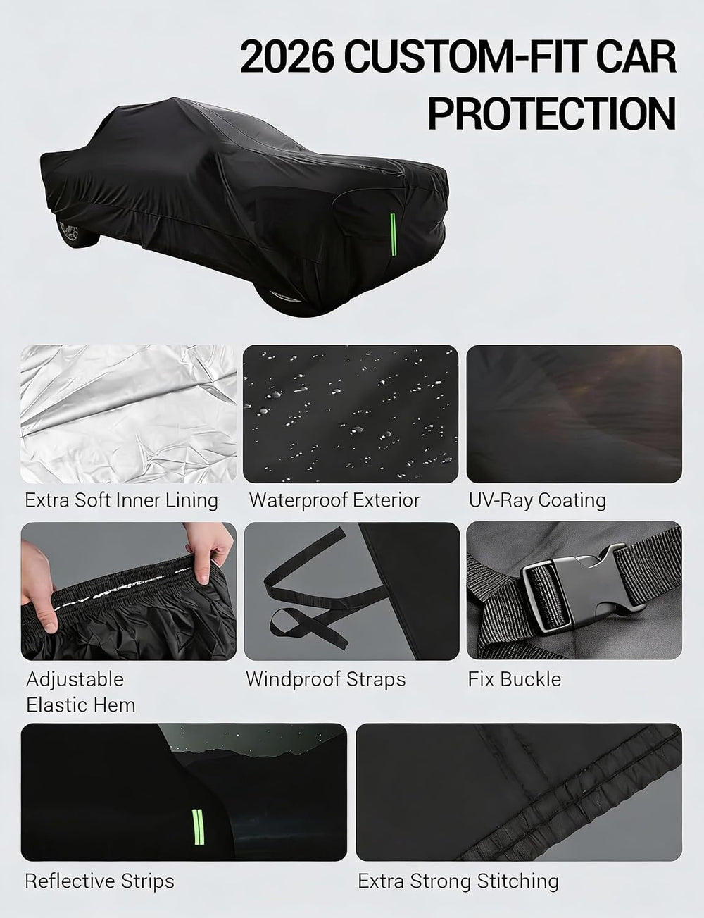 Proadsy Custom Fit Car Cover for 2022-2026 Rivian R1T Waterproof Outdoor