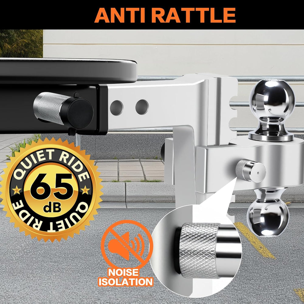 Aircraft Aluminum Adjustable Trailer Hitch for 2 Inch Receiver, Tow Dual Ball...