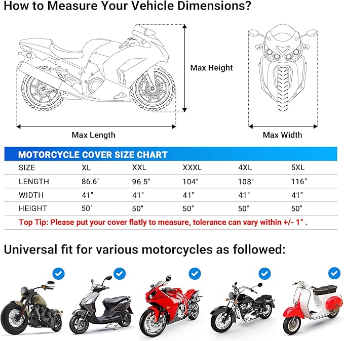 Favoto Motorcycle Cover Waterproof Outdoor