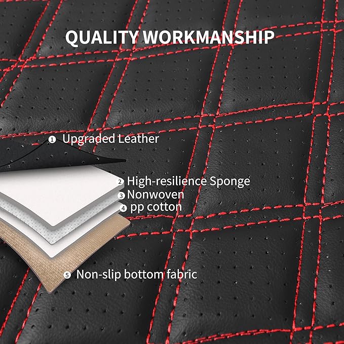 Leather Car Seat Covers, Breathable and Waterproof Napa Leather Automotive Seat