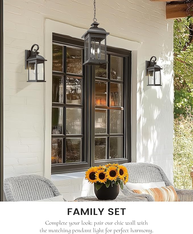 FEMILA Dusk to Dawn Outdoor Wall Sconce, Front Porch Light Fixtures Wall Mount