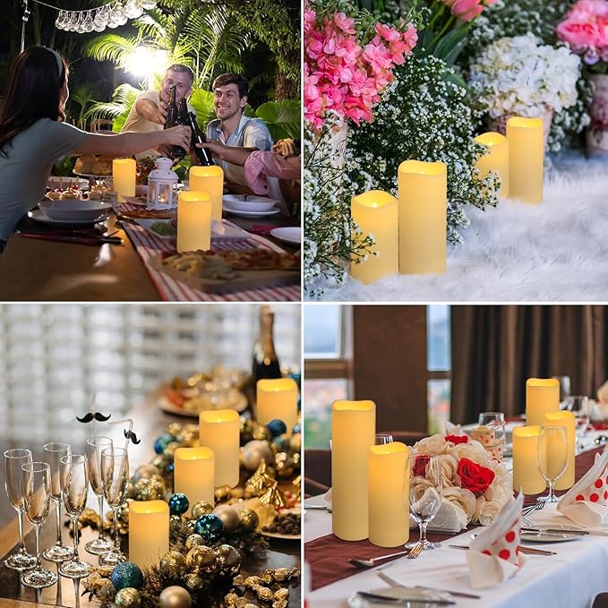 Set of 96 Waterproof Outdoor Flameless Candles, LED Candles with 4 Remote and...