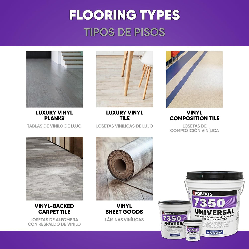 ROBERTS Universal Resilient Flooring & Vinyl-Backed Carpet Tile Adhesive ...