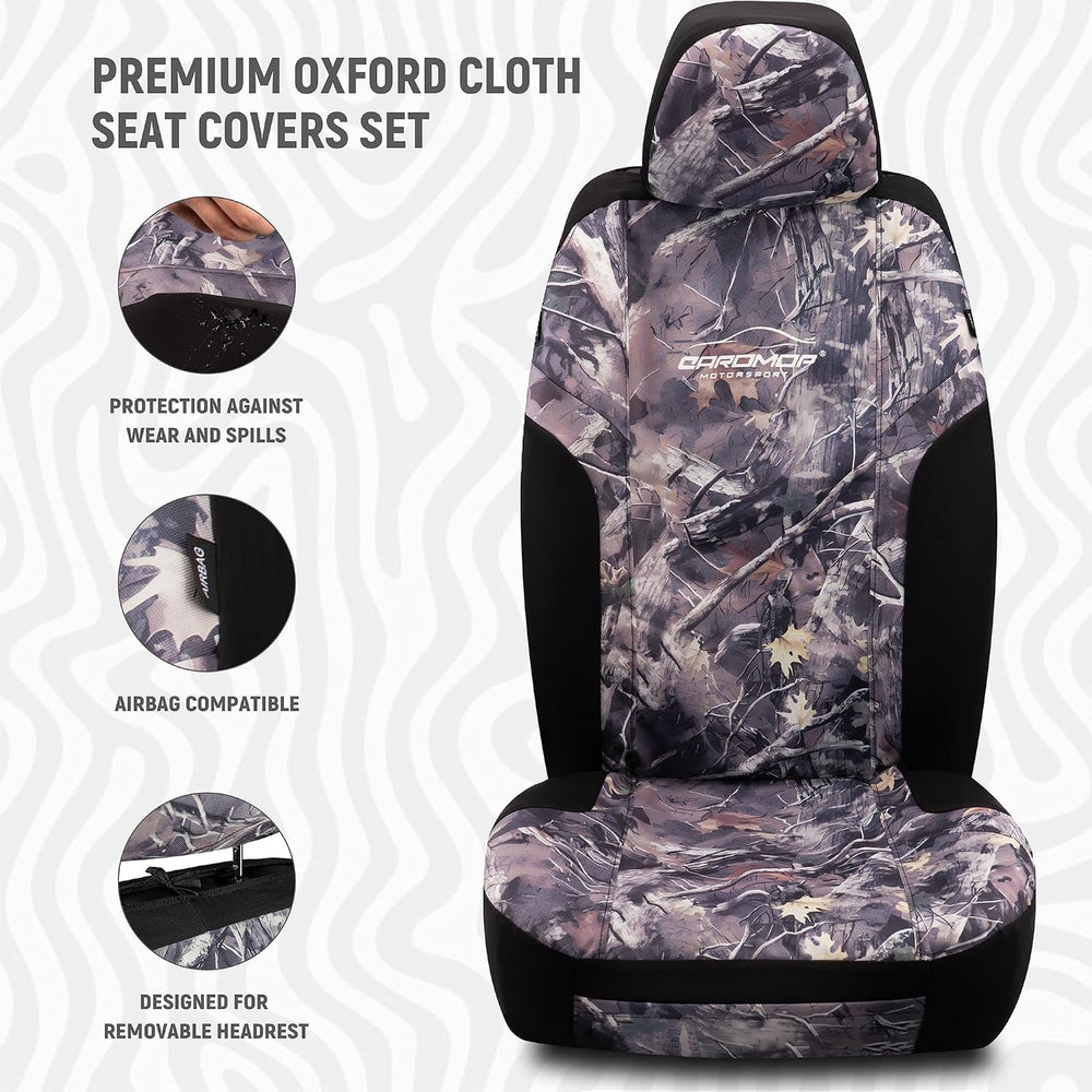 Premium Camo Front Seat Covers – Waterproof Wear Resistant Neoprene & Oxf...