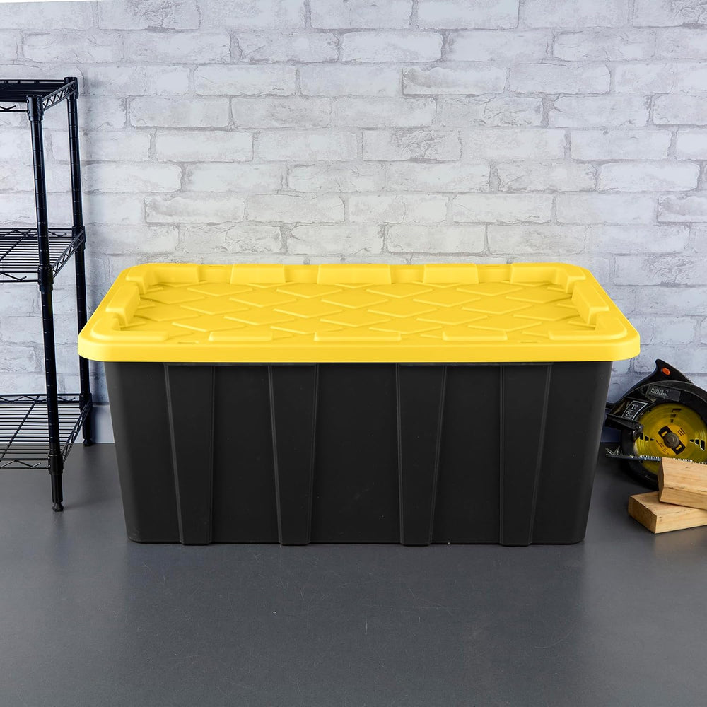 Sterilite Industrial Storage Tote with Lids for Garage, 38 Gallon, 4-Pack
