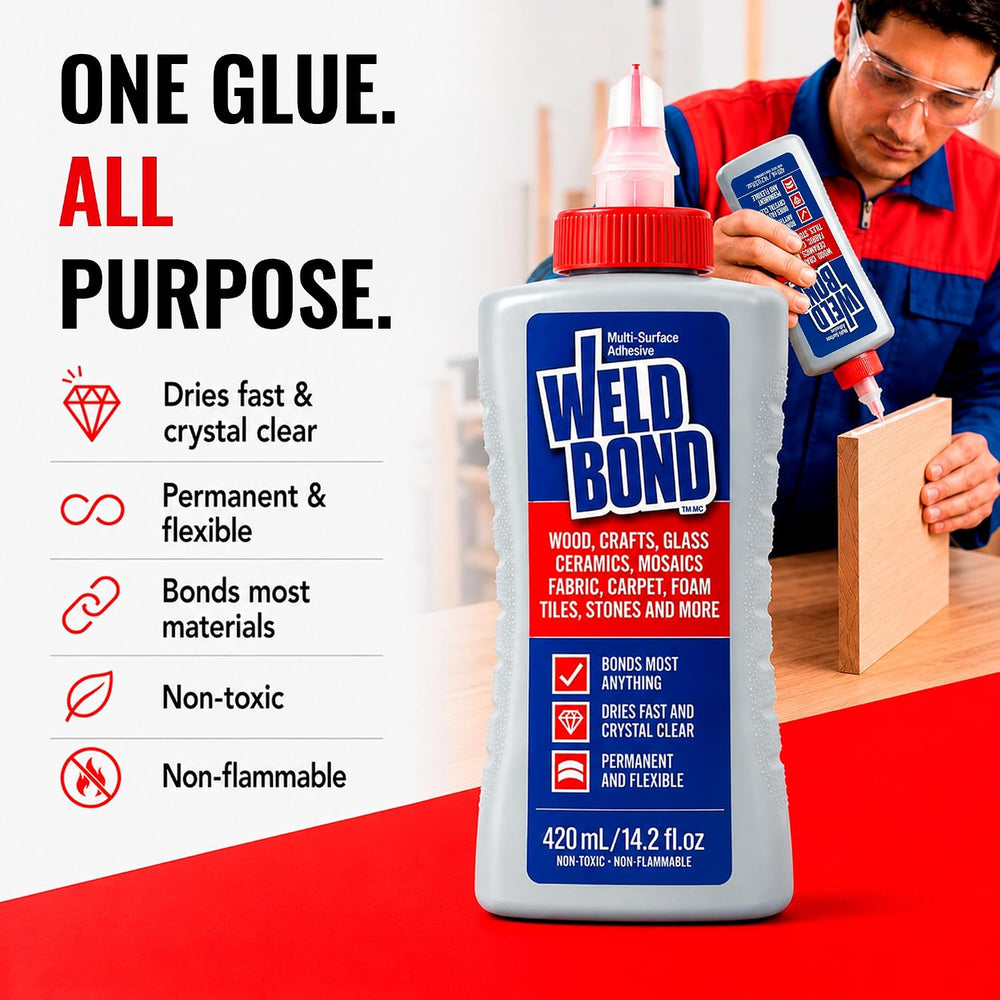 Weldbond Multi-Surface Glue Non-Toxic for Mosaic Wood Craft 14.2oz (2 Pack)