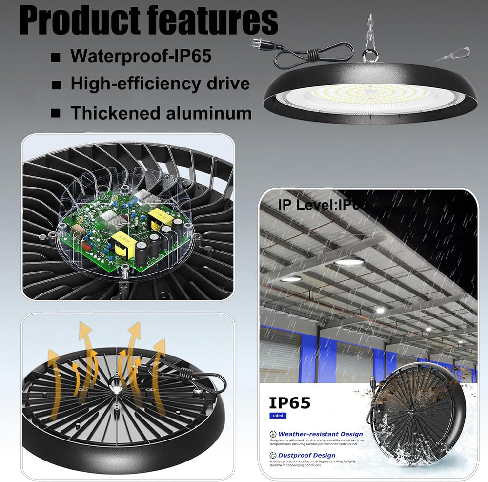 8Pack 200W UFO LED High Bay Light,30000lm 6000K Daylight 2000W Equivalent wit...