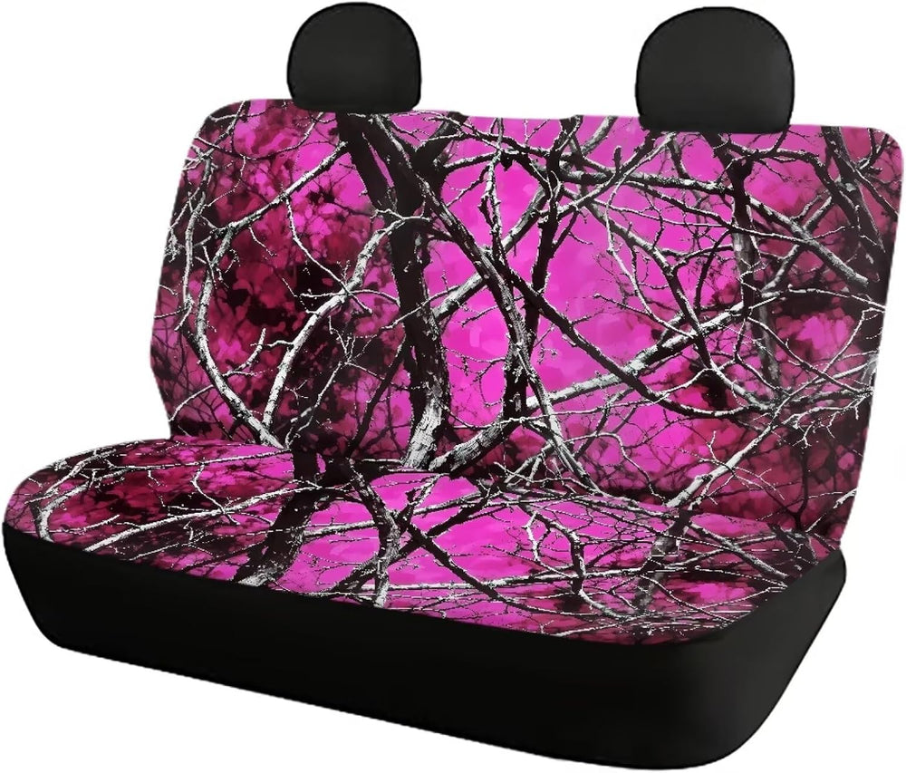 Car Seat Cover for Cars SUV Sedans Pink Camo Oak Hunting Print Automotive Sea...
