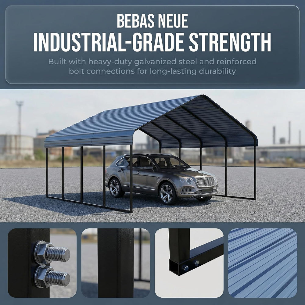 10x20FT Heavy Duty Metal Carport Kit for 1-2 Cars