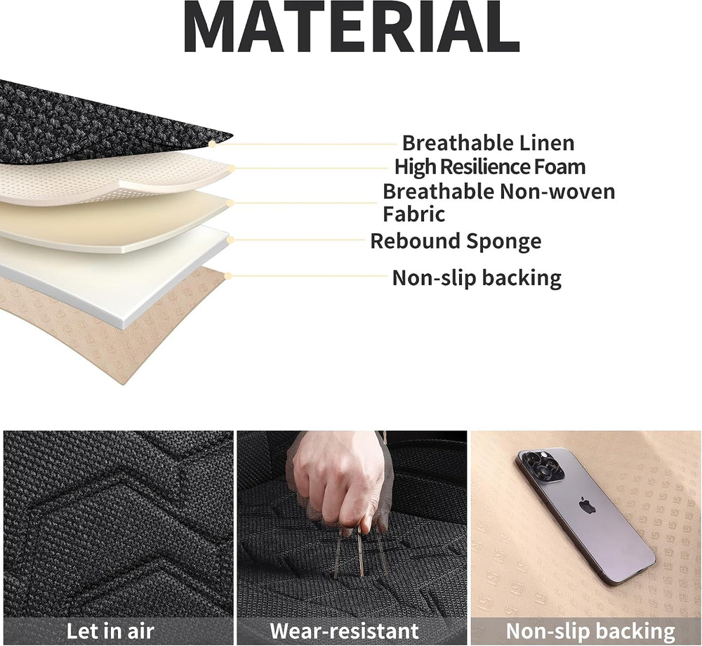 Linen Front Car Seat Covers Cloth Fabric Automotive Seat Protectors