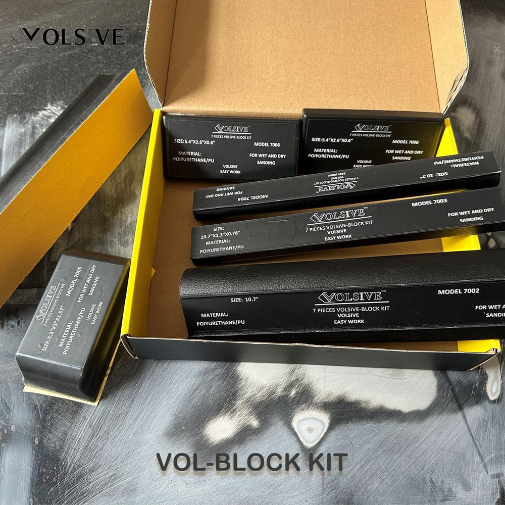 Hand Sanding Block Set of 7,PSA Base Auto Body Sanding Block Kit with Long Pa...