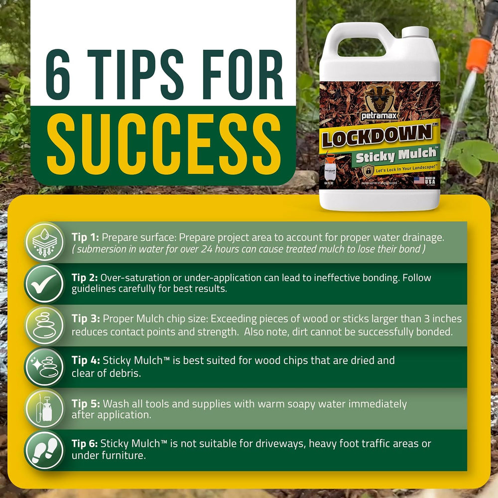 PetraMax Lockscape Rock and Mulch Glue for Landscaping, Ultra Conc. 64 oz